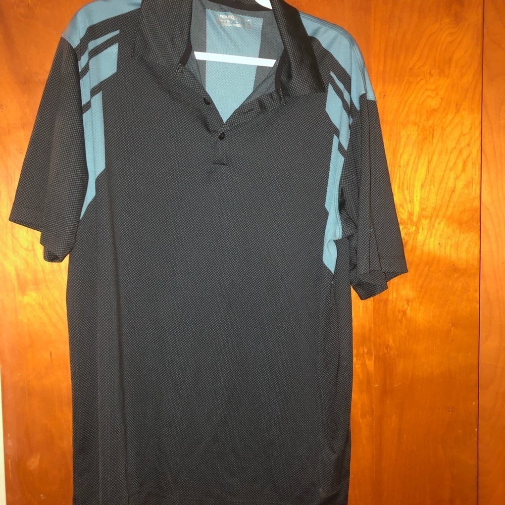 MEN Nike golf blue /black polo shirt large